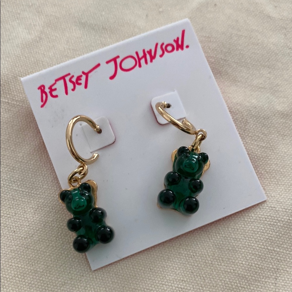 🎁Betsey Johnson Green Bear Earrings - last 1🎁- Black Friday sale - Picture 4 of 5